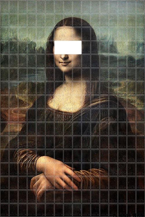 Stamps-Monalisa conceptual photography