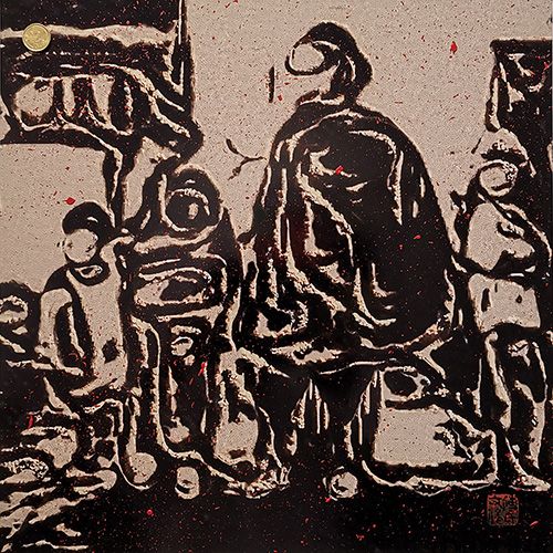 Gatherers II, Fu Wenjun, mixed media, 60x60cm, 2020